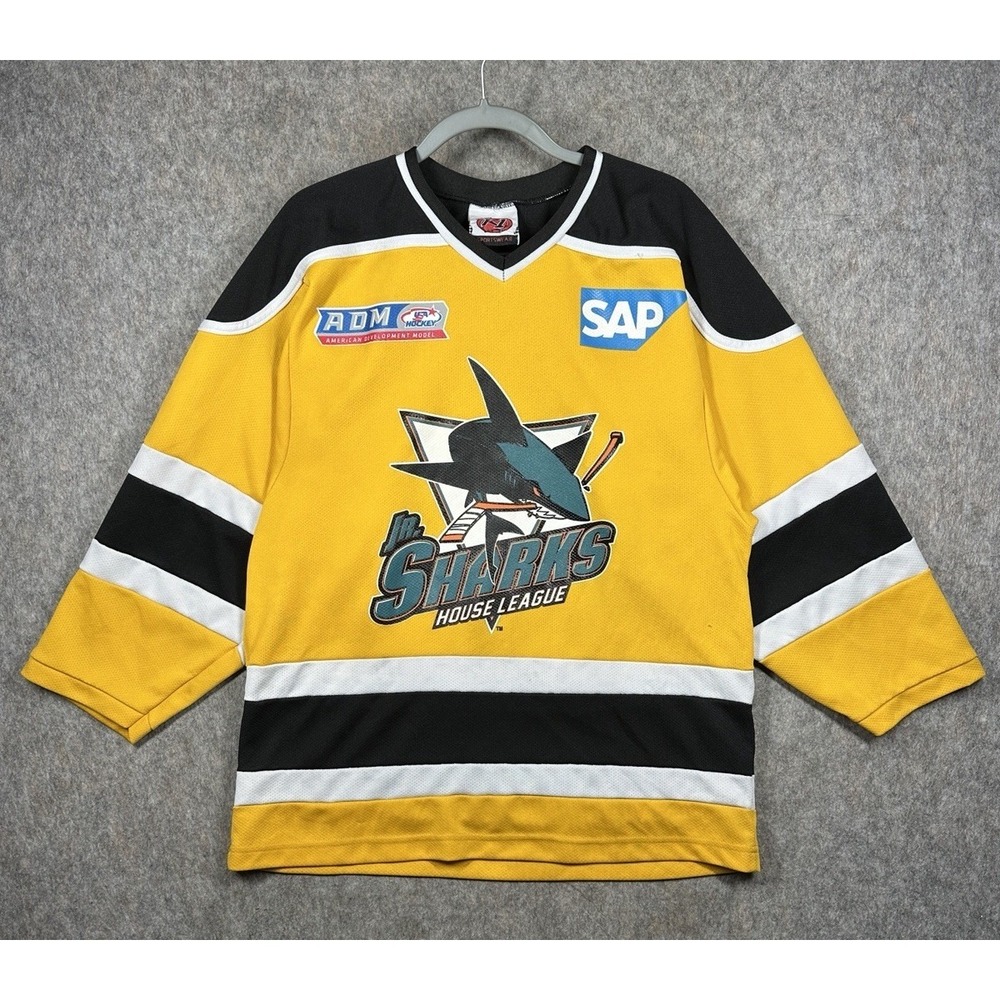 San Jose Jr Sharks House League Jersey K1 Hockey D Parsons #5 Yellow Medium